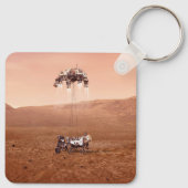 De Perseverance Rover landt veilig op Mars. Sleutelhanger (Achterkant)