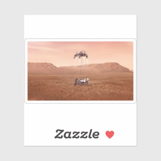 De Perseverance Rover landt veilig op Mars. Sticker (Vel)