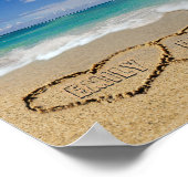 De persoonlijke namen van het dubbel hart in Zand  Poster (Hoek)