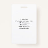 De persoonlijke Veiligheid van het Bedrijf van ide Badge (Achterkant)