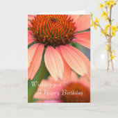 De perzik Echinacea bloeit Kaart (Gele Bloem)