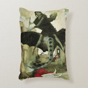 De Pest van Arnold Böcklin, Vintage Symbolisme Accent Kussen
