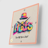 "De Pet plek" Vierkante Klok (Hoek)