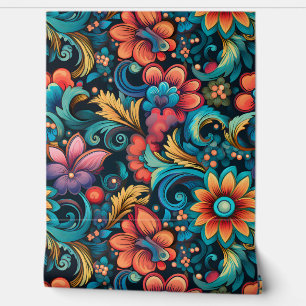 De Petal Psychedelia Botanical Behang