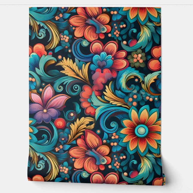 De Petal Psychedelia Botanical Behang (Afrollen)