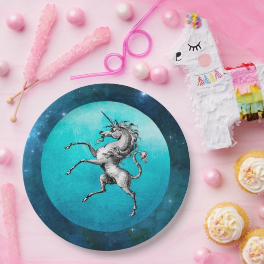 De Pewter Unicorn Papieren Bordje (Feest)