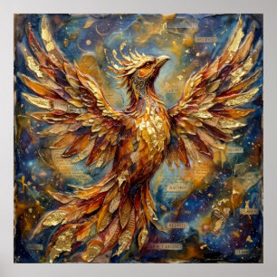 De Phoenix van Gouden Vernieuwing Wandkunst Poster