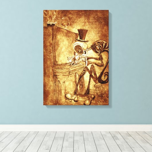 De pianist canvas afdruk (Insitu (Houten vloer))