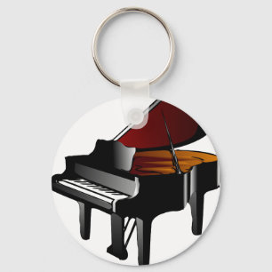 de piano polijst zwarte sleutelhanger