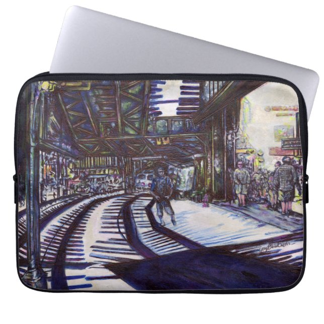 De piano stofzuigen laptop sleeve (Voorkant)