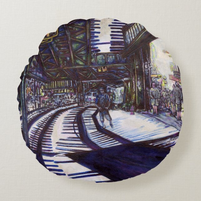 De piano stofzuigen rond kussen (Voorkant)