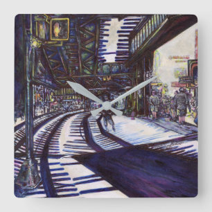 De piano stofzuigen vierkante klok