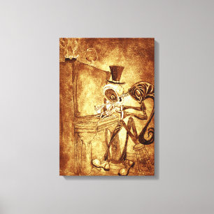 de pianospeler canvas afdruk