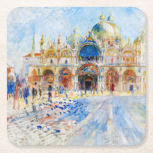De Piazza San Marco, Renoir Vierkante Kartonnen Onderzetter