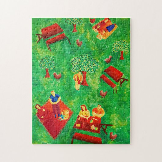 De Picknick Heden daagse Kunst Acryl Schilderij Legpuzzel (Verticaal)