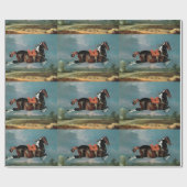 De Piebald Piebald Horse "Ceheld-opfok" Cadeaupapier (Vlak)