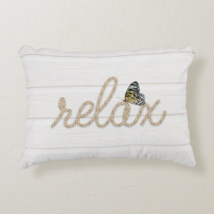 De piek haalt Tekst met Butterfly Accent Pillow op Accent Kussen