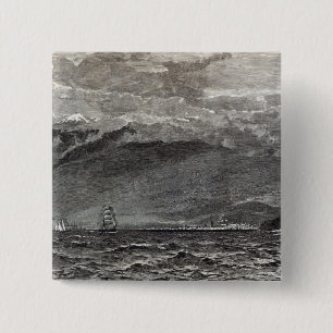 De piek van Teneriffe, Sante Cruz Vierkante Button 5,1 Cm