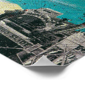 De pier, de strand en de lange beach poster (Hoek)