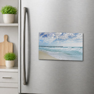 De pier van het strand over de Foto Magnet van de 