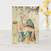 De Pieta Maria en Jezus Religieus Christelijk Kaart (Gele Bloem)