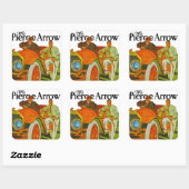 De Pijl-doorboren Vierkante Sticker (Vel)