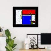 De pijlers van Mondriaan Poster (Thuiskantoor)