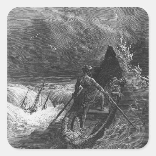 De piloot wijst vierkante sticker (Voorkant)