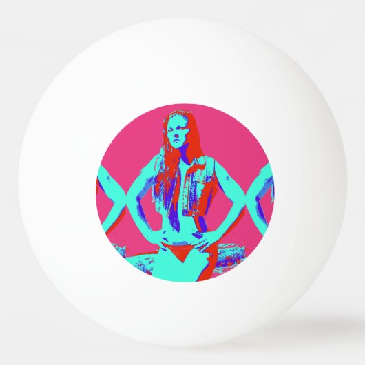 De Ping Pong bikini rousse fille ping-pong balle (Devant)