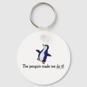 De pinguïn deed het. sleutelhanger (Achterkant)