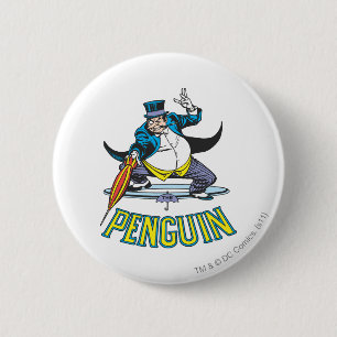 De pinguïn ronde button 5,7 cm