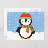 De Pinguïn van de vakantie Feestdagenkaart (Voorkant / Achterkant)