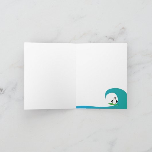 De Pinguïn van Surfer van Pepe dankt u kaardt Bedankkaart (Binnen)