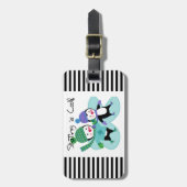 De pinguïnen die is Koel schaatsen Bagagelabel (Voorkant verticaal)