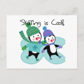 De pinguïnen die is Koel schaatsen Briefkaart (Voorkant)