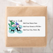 De pinguïnen die is Koel schaatsen Etiket (Insitu)