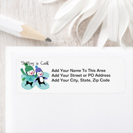 De pinguïnen die is Koel schaatsen Etiket (Insitu)