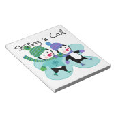 De pinguïnen die is Koel schaatsen Notitieblok (Schuin)