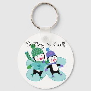 De pinguïnen die is Koel schaatsen Sleutelhanger