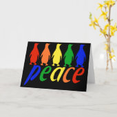 De Pinguïnen van de Vrede van de regenboog Kaart (Gele Bloem)