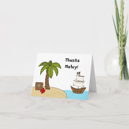 De piraat dankt u kaardt bedankkaart (Voorkant)