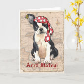 De Piraat van Boston Terrier Kaart (Gele Bloem)