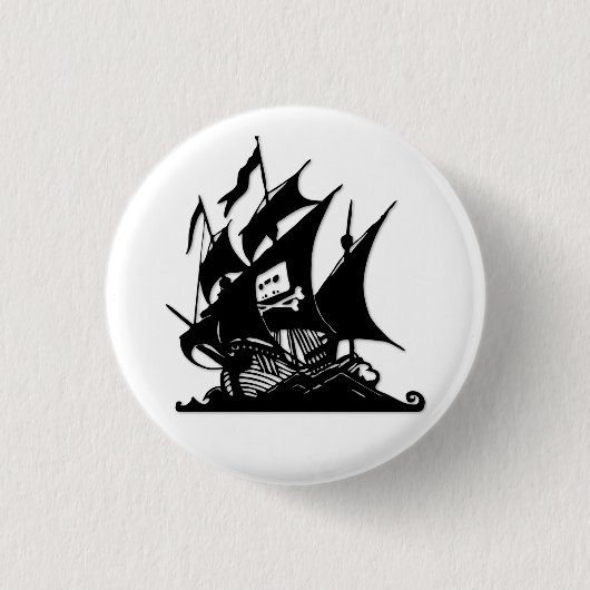 De Pirate Bay-Logo verscheept Ronde Button 3,2 Cm (Voorkant)