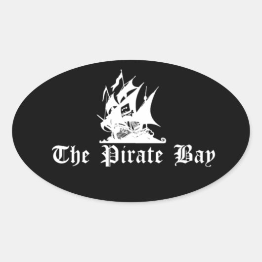 De piratenbaai ovale sticker (Voorkant)