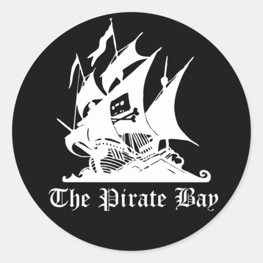 De piratenbaai ronde sticker (Voorkant)
