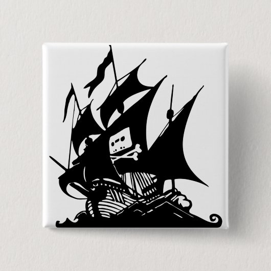 De piratenbaai vierkante button 5,1 cm (Voorkant)