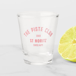 De Piste Club Roze Custom Winter Ski Shot Glas