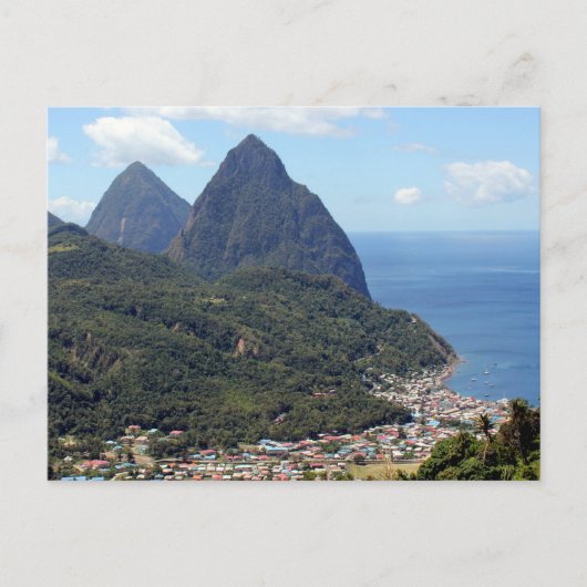 De Pitons en Soufriere Briefkaart (Voorkant)
