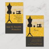 De pittige maker Seamstress Gold Retro  Visitekaartje (Voorkant / Achterkant)