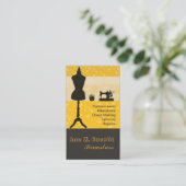 De pittige maker Seamstress Gold Retro  Visitekaartje (Staand voorkant)
